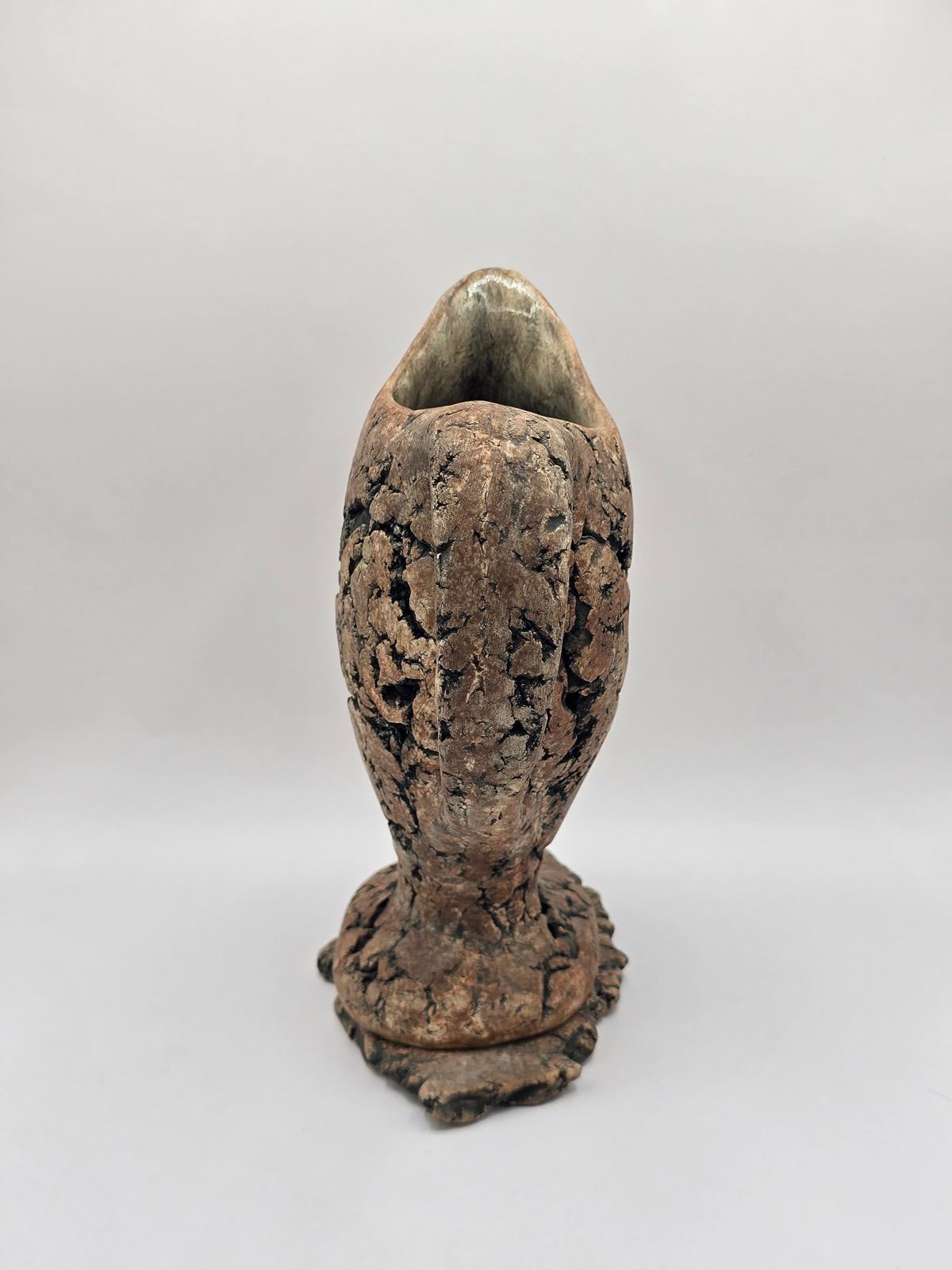 Iconic Stan Langtwait Pottery Lava Stone Pitcher and Stand