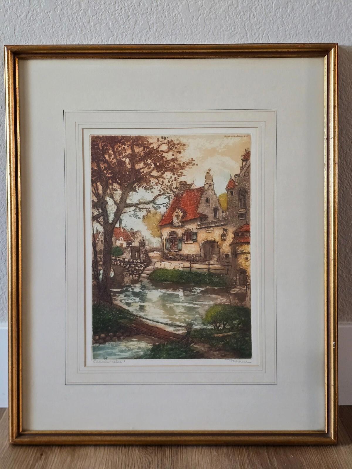 Antique French Etching "Laucien Relai"