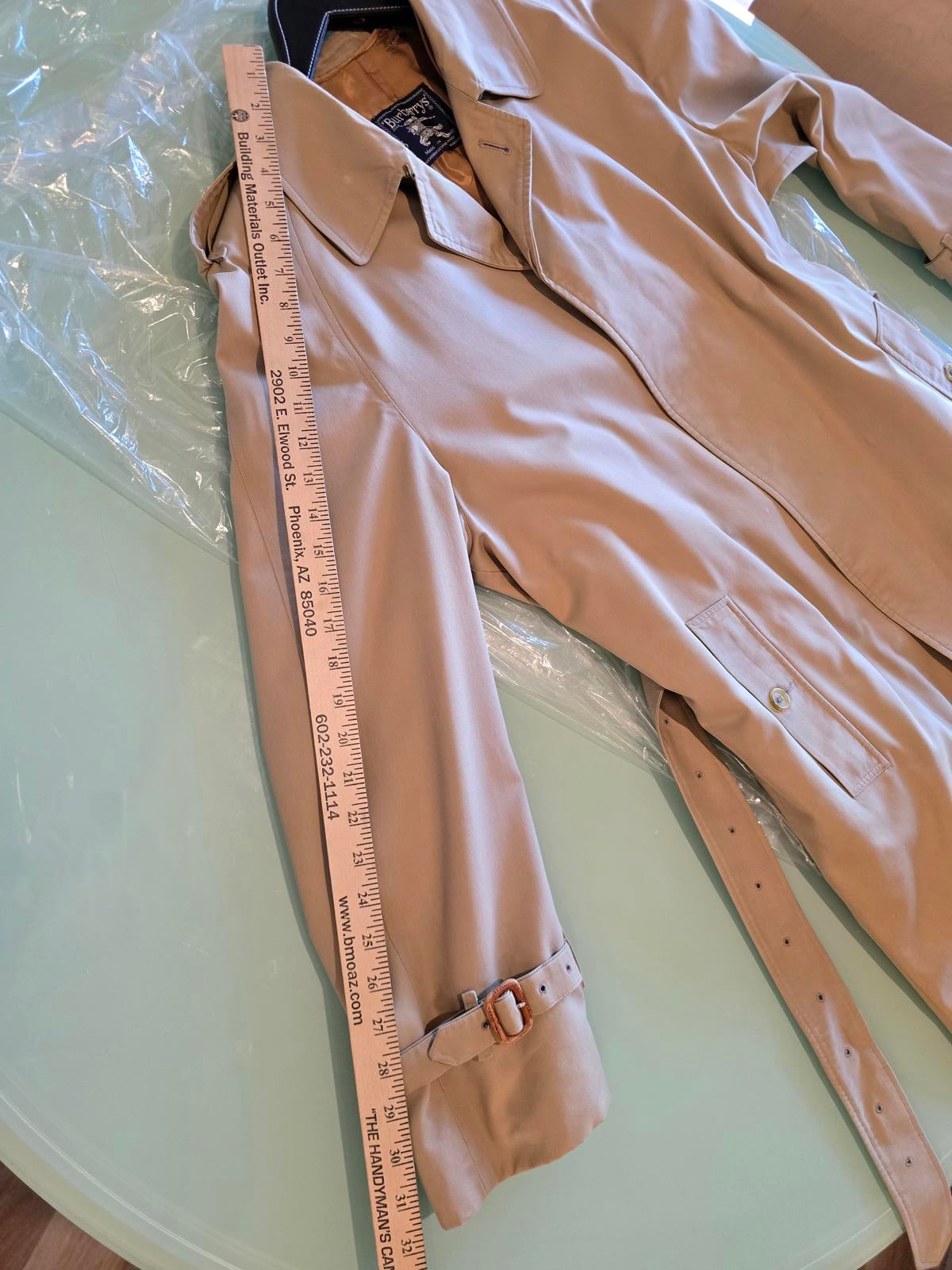 Vintage Burberry's Men's Large Trench Coat with Wool Liner