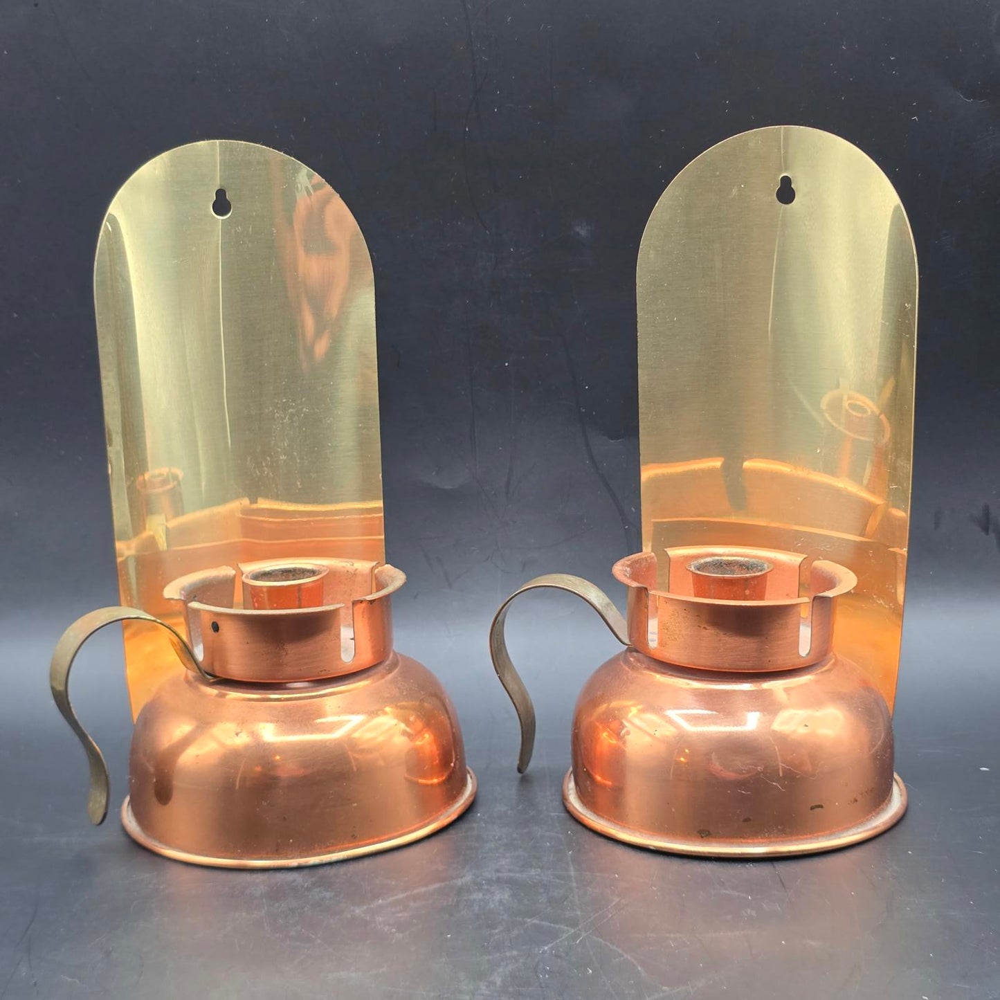 Vintage Coppercraft Guild Copper and Brass Chamber-Stick Candle Holders