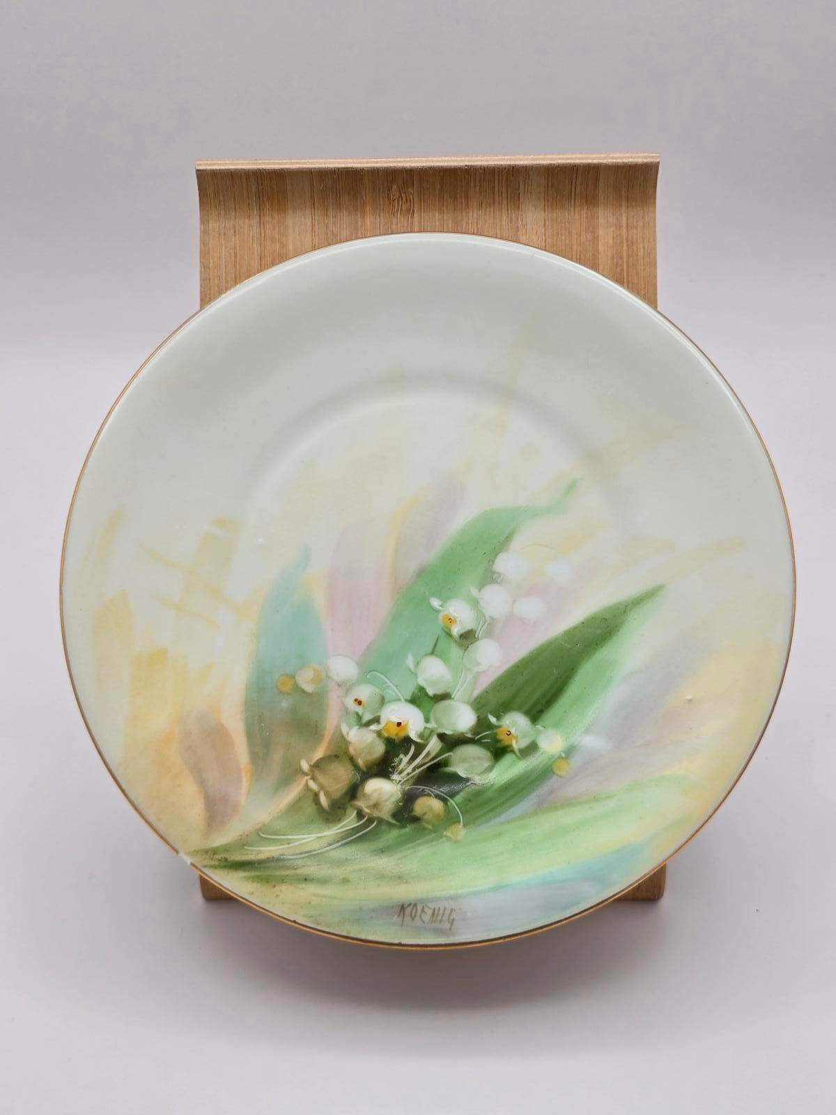 Antique Julius Brauer Hand-Painted Art Nouveau Plate