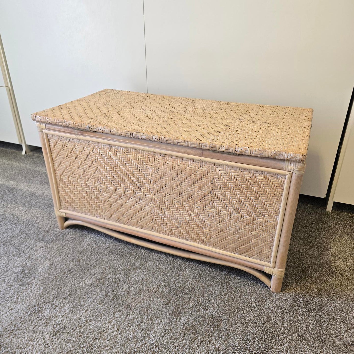 Vintage Rattan Sun and Moon Chest