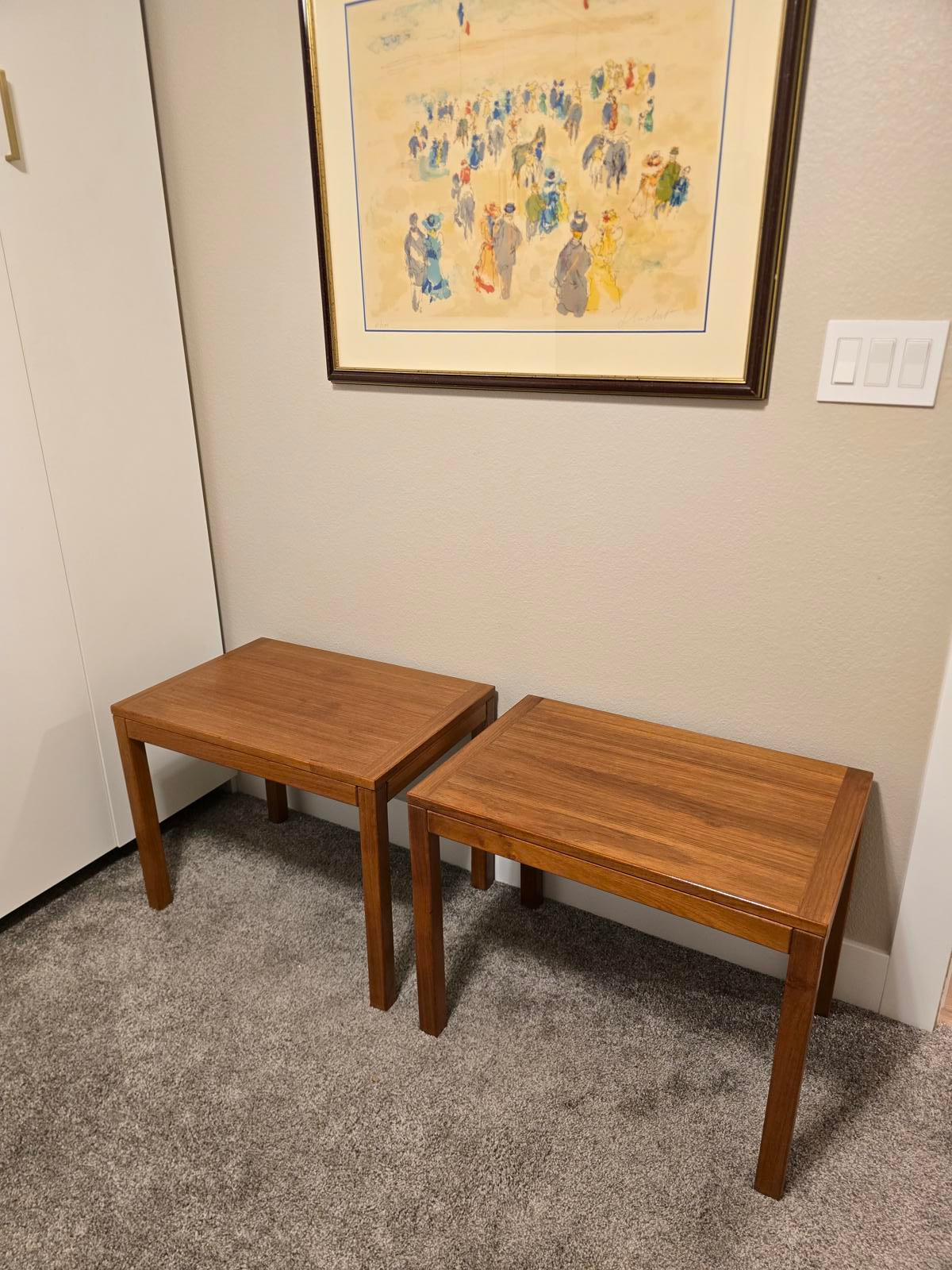 Vintage Danish Modern Solid Teak End Tables