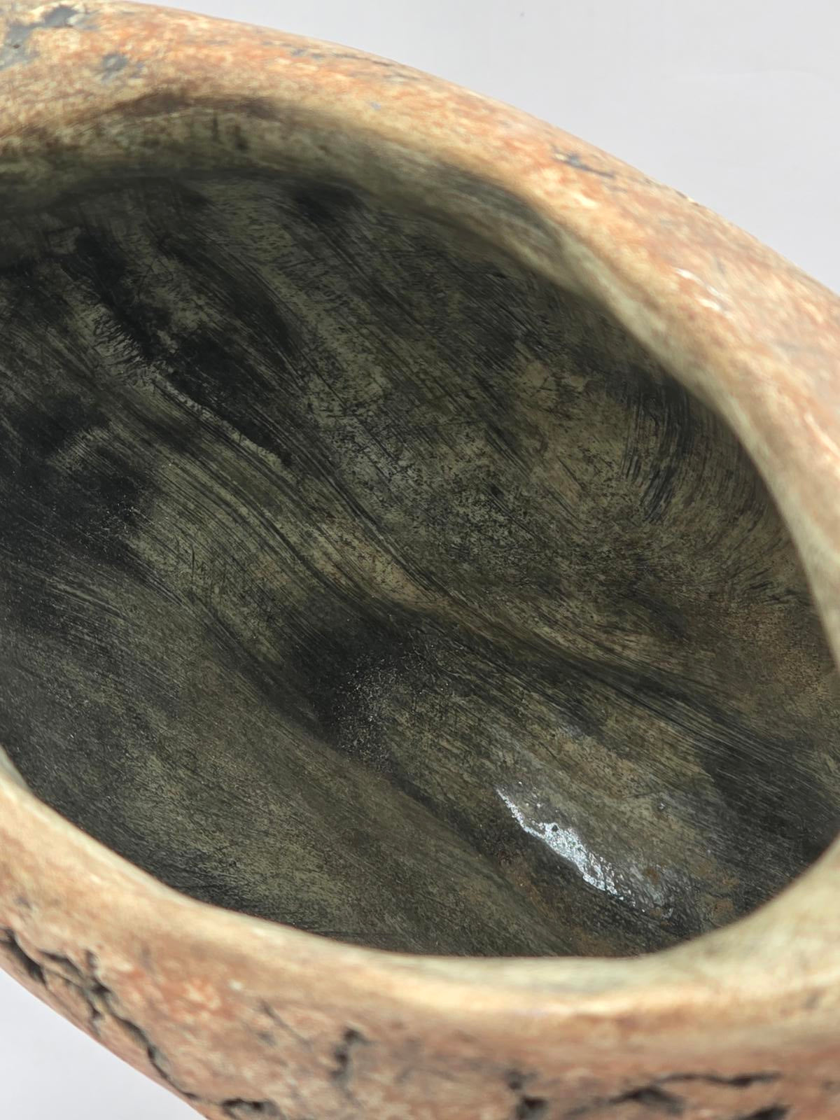 Iconic Stan Langtwait Pottery Lava Stone Pitcher and Stand