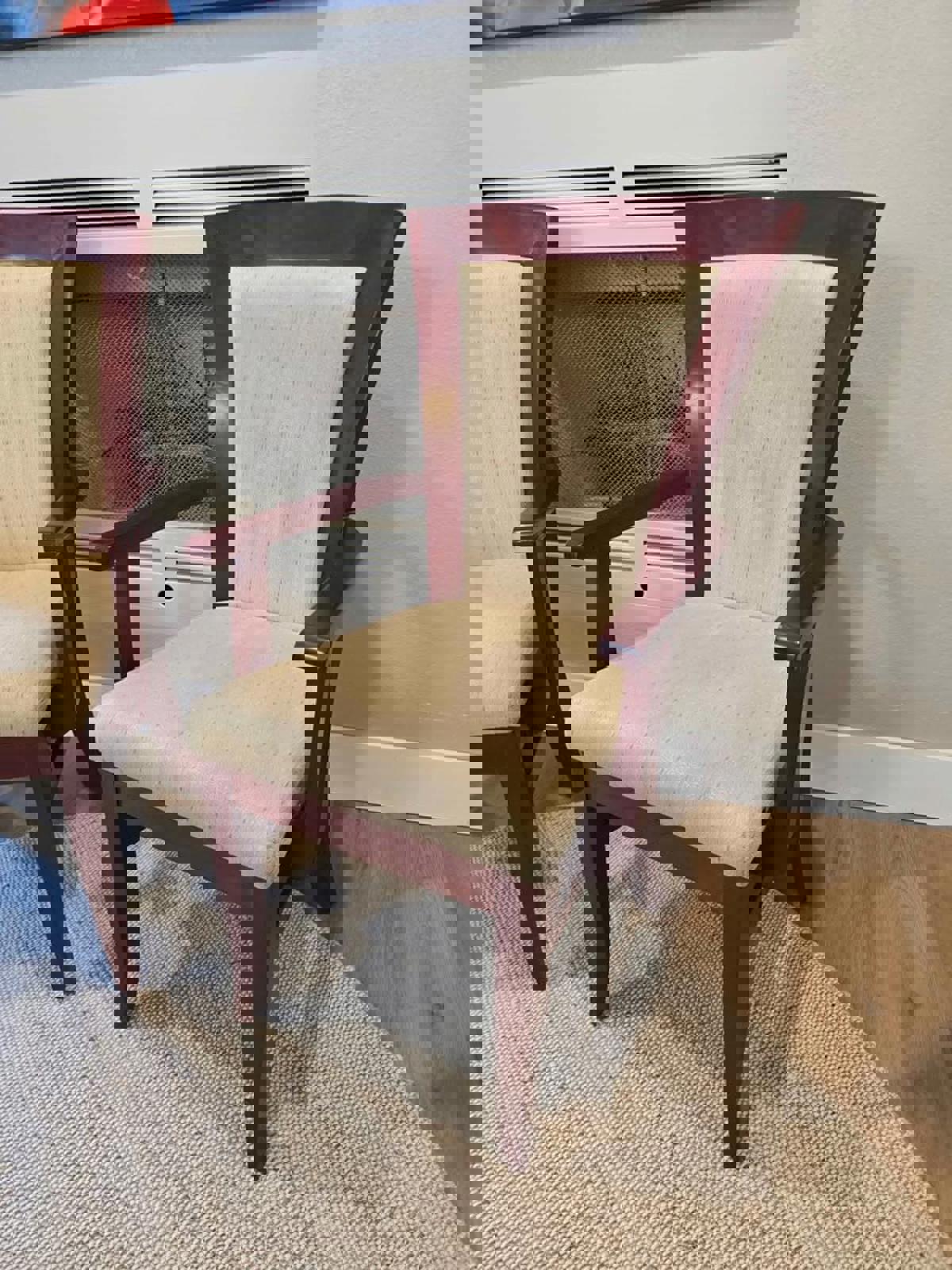 Elegant Pair of Armed Side Chairs