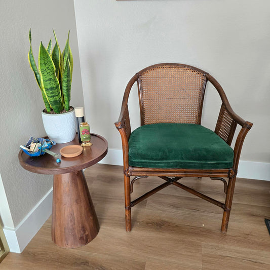 Vintage McGuire Style Faux Bamboo and Rattan Cane Chair