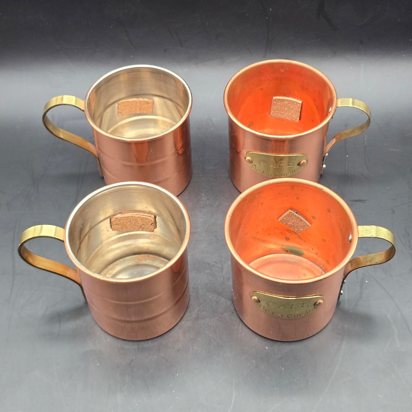 Vintage Set of Copper and Brass Mugs