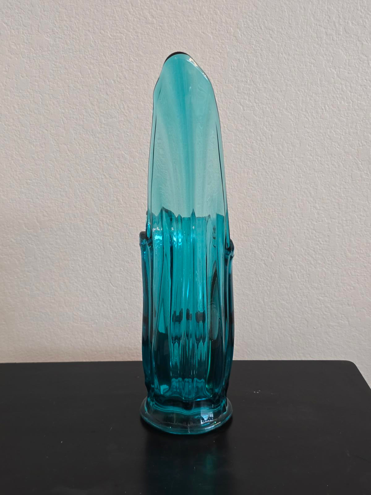 Vintage MCM L.E. Smith Peacock Blue Swung Pitcher/Vase