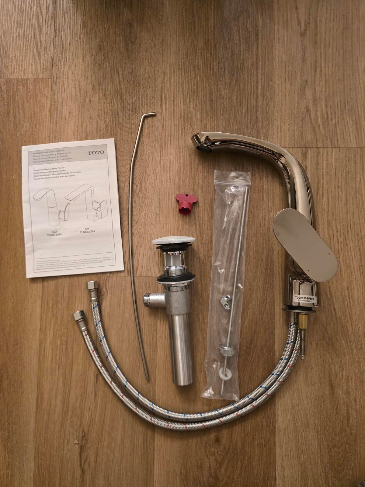 Toto Bathroom Sink Single-Hole Faucet- Polished Nickel 1.2GPM