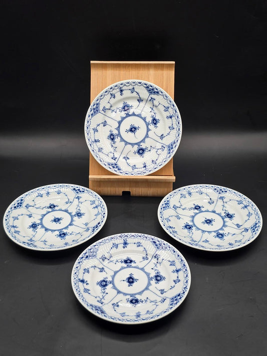 Royal Copenhagen Blue Fluted Half Lace Bread and Butter Plates
