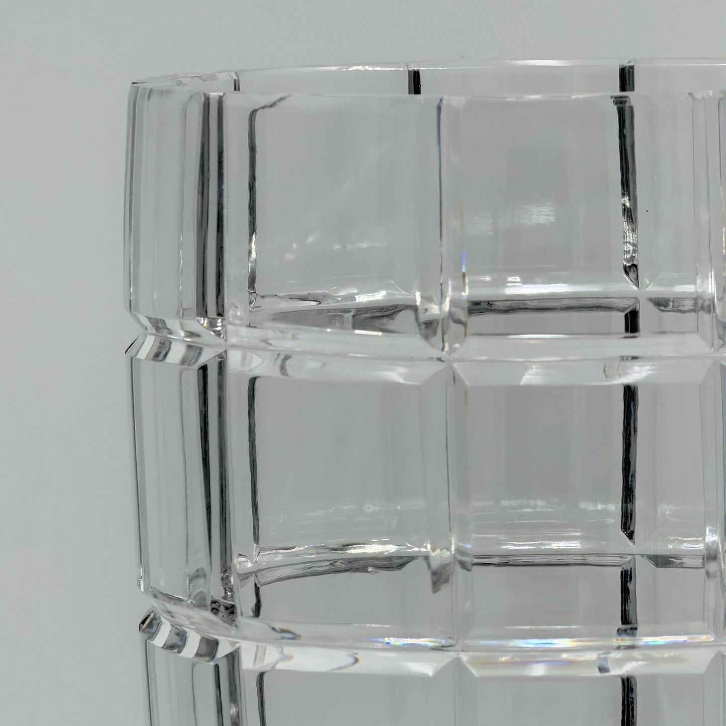 Vintage European Lead Crystal Cube/Window Pane Vase