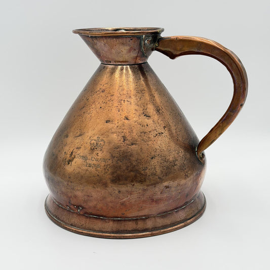 Antique 1898 British Government "Gold Coast" Victorian Copper Haystack Ale Jug