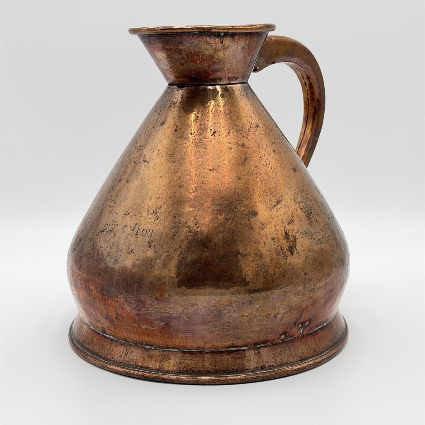 Antique 1898 British Government "Gold Coast" Victorian Copper Haystack Ale Jug