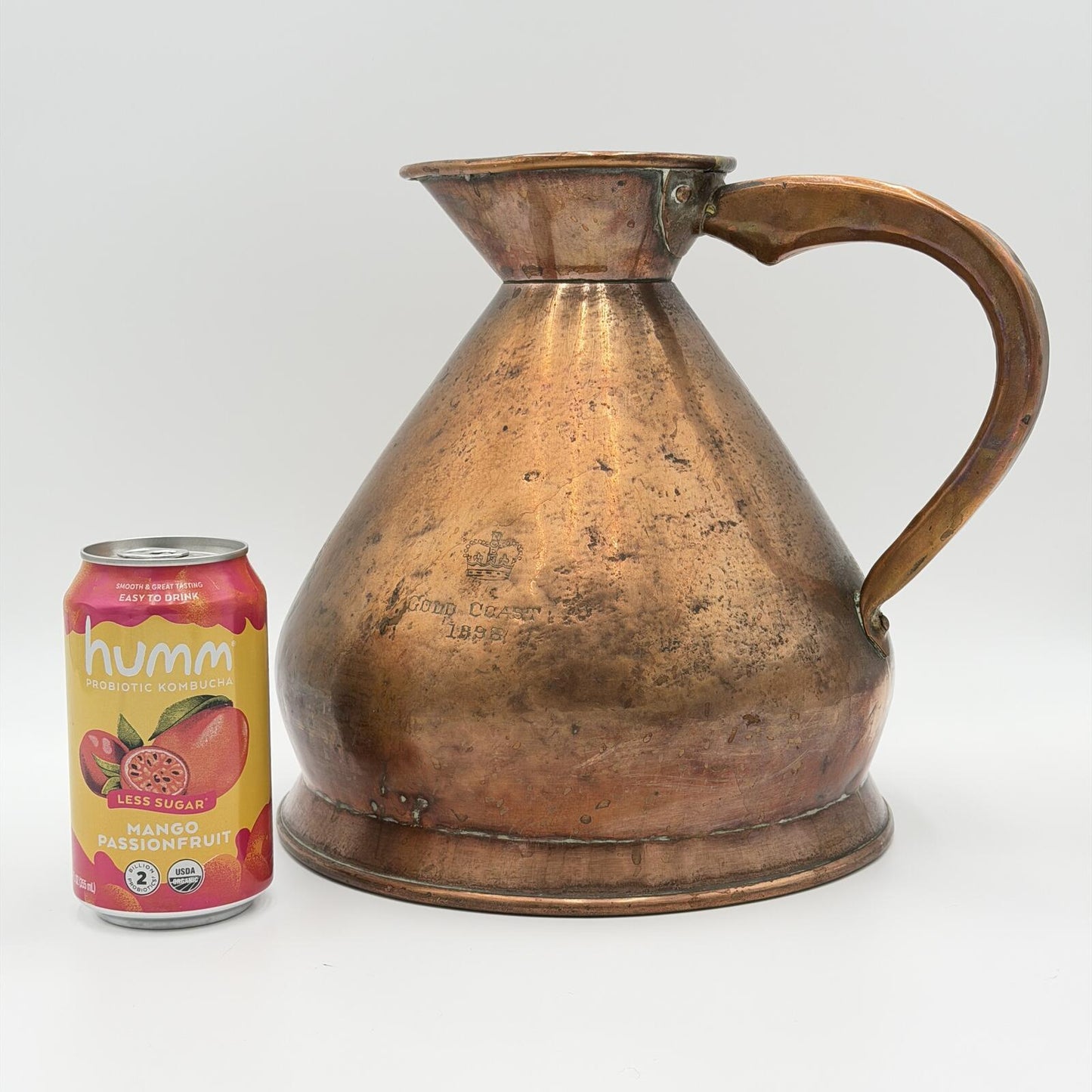 Antique 1898 British Government "Gold Coast" Victorian Copper Haystack Ale Jug