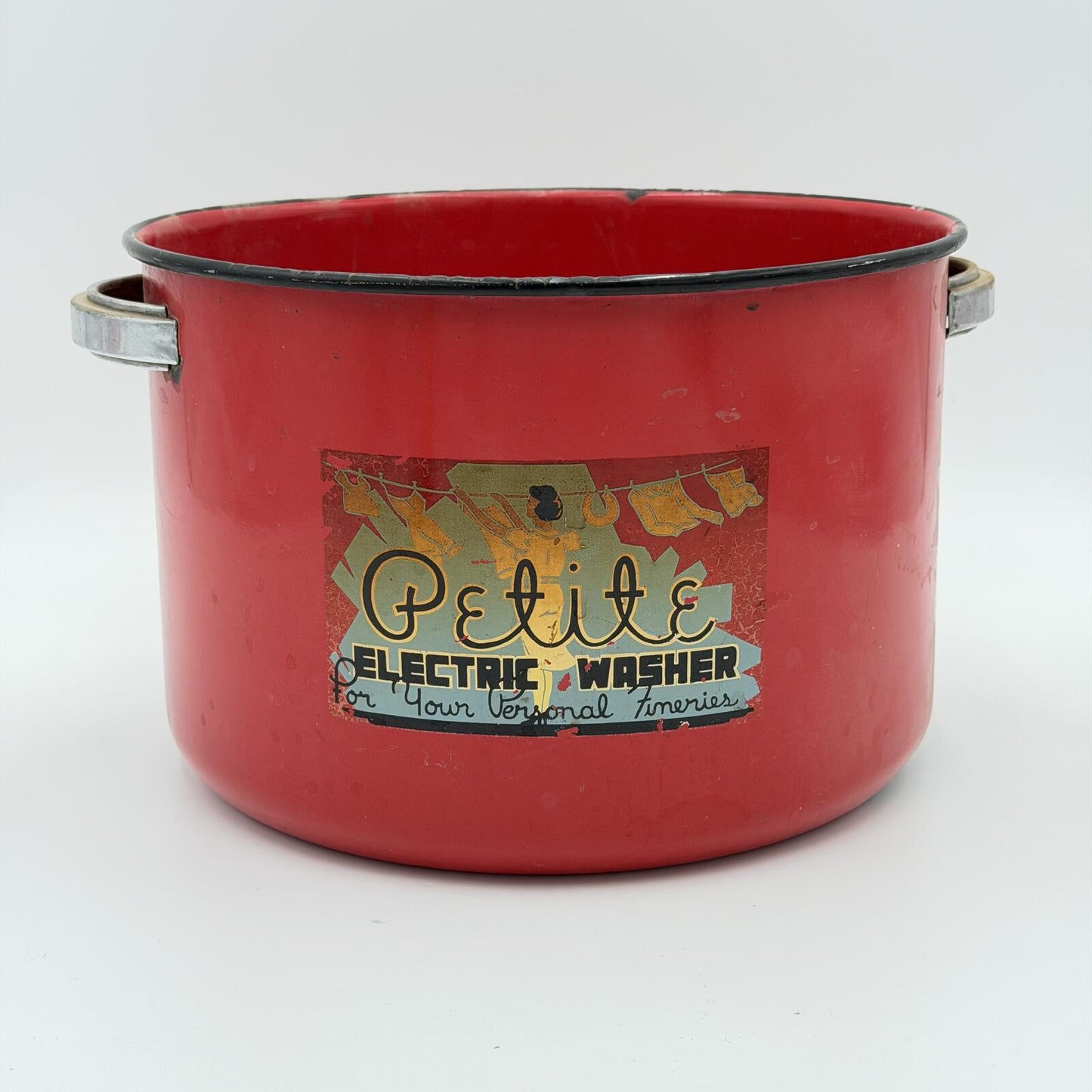 Vintage Red Enamel "Petite Electric Washer" Pot