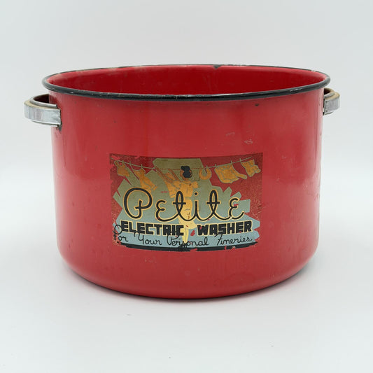 Vintage Red Enamel "Petite Electric Washer" Pot
