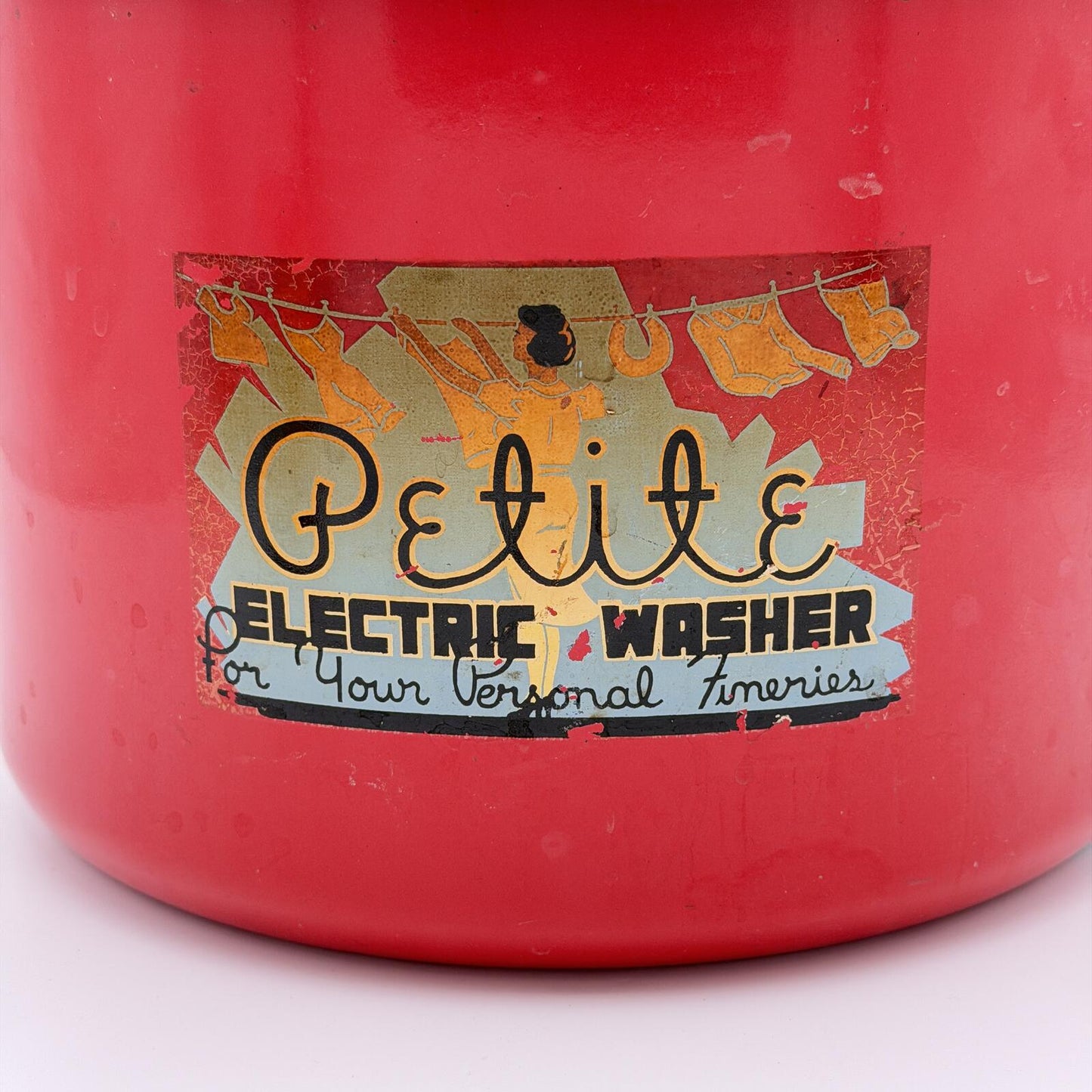 Vintage Red Enamel "Petite Electric Washer" Pot