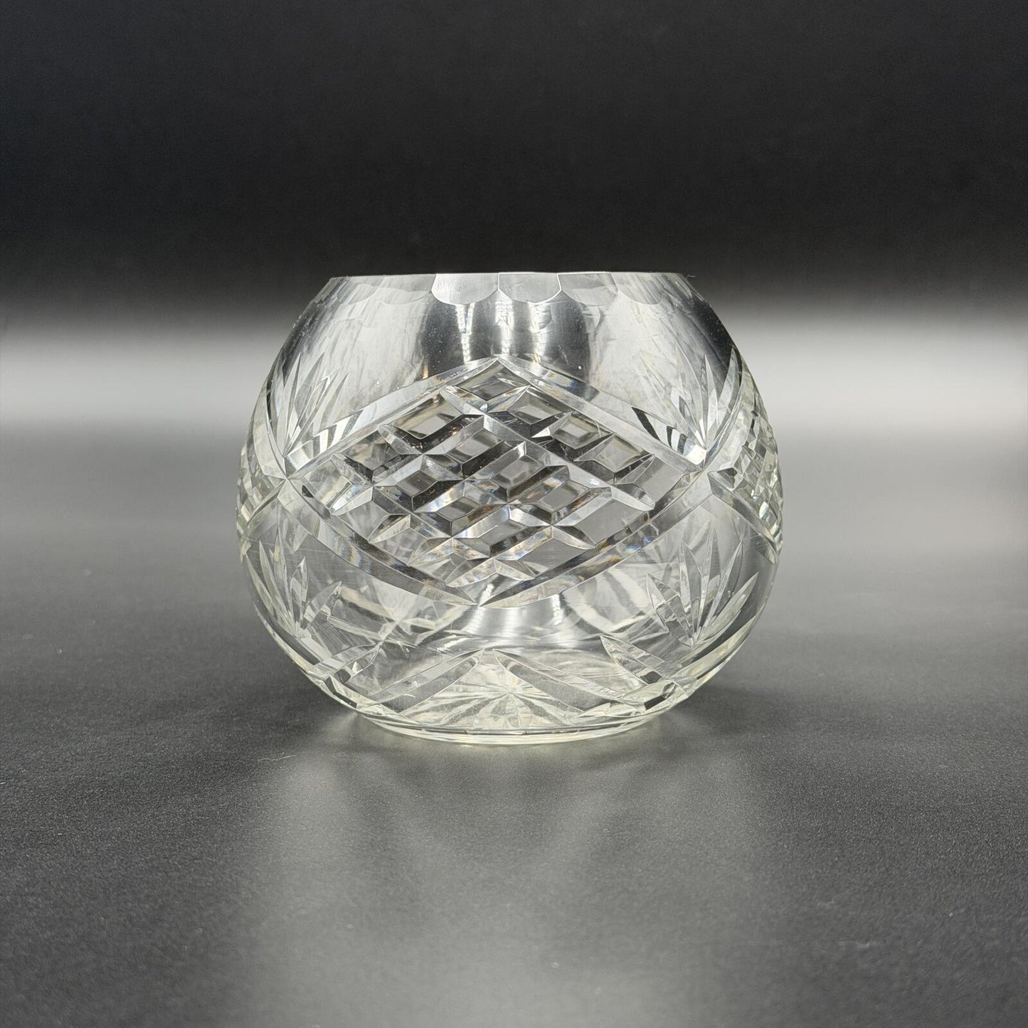 Vintage European Crystal Rose Bowl
