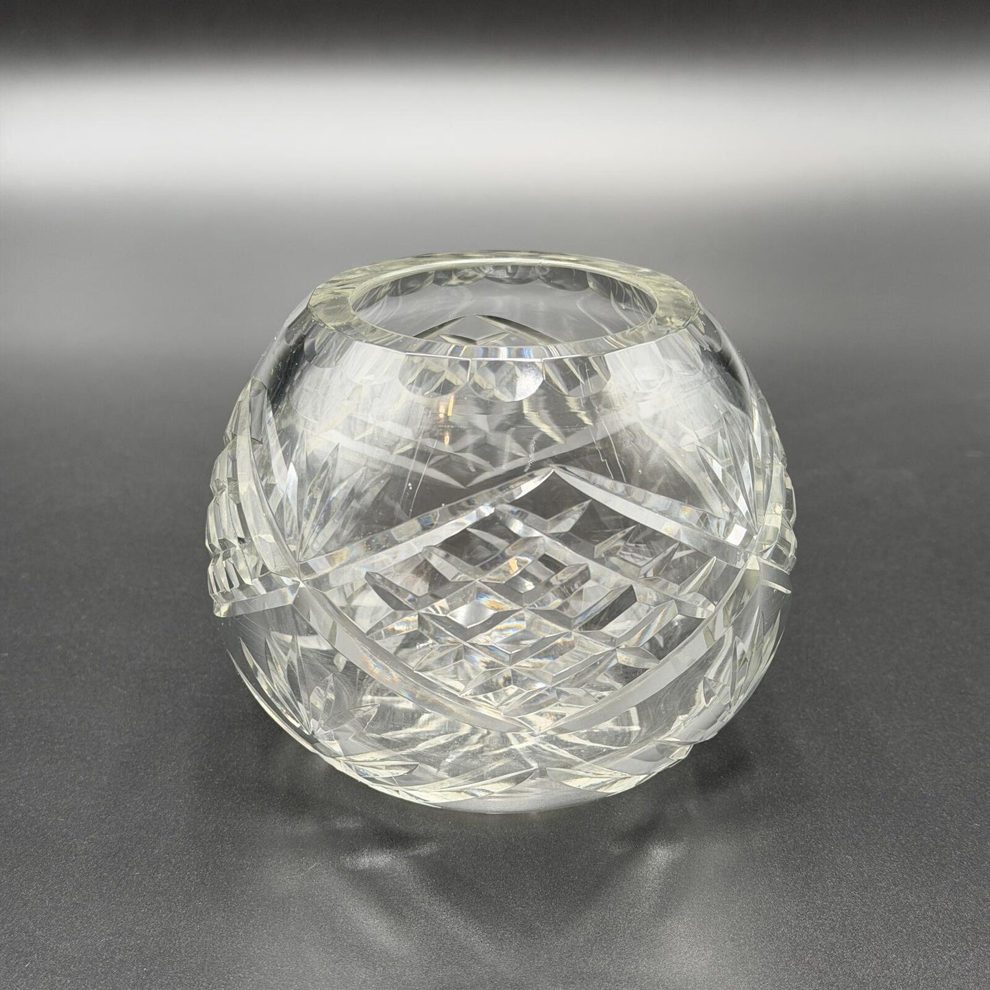 Vintage European Crystal Rose Bowl
