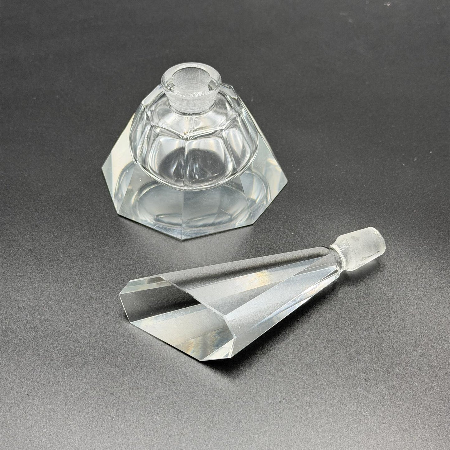 Vintage Art Deco Crystal Perfume Bottle