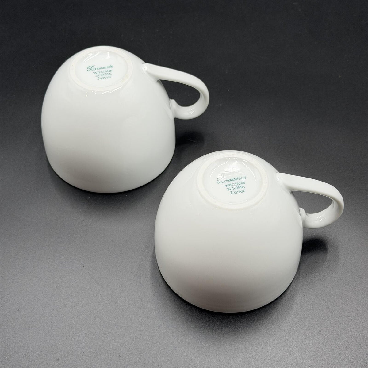 Vintage Williams Sonoma Brasserie Coffee/Tea Cups - White