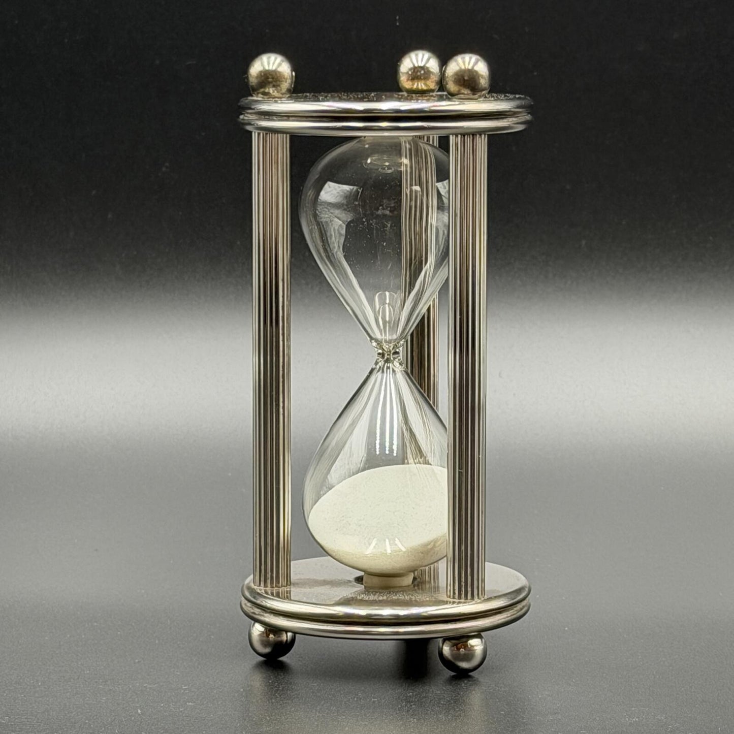Vintage Silver-Plated Hourglass/Sand Timer