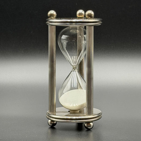 Vintage Silver-Plated Hourglass/Sand Timer