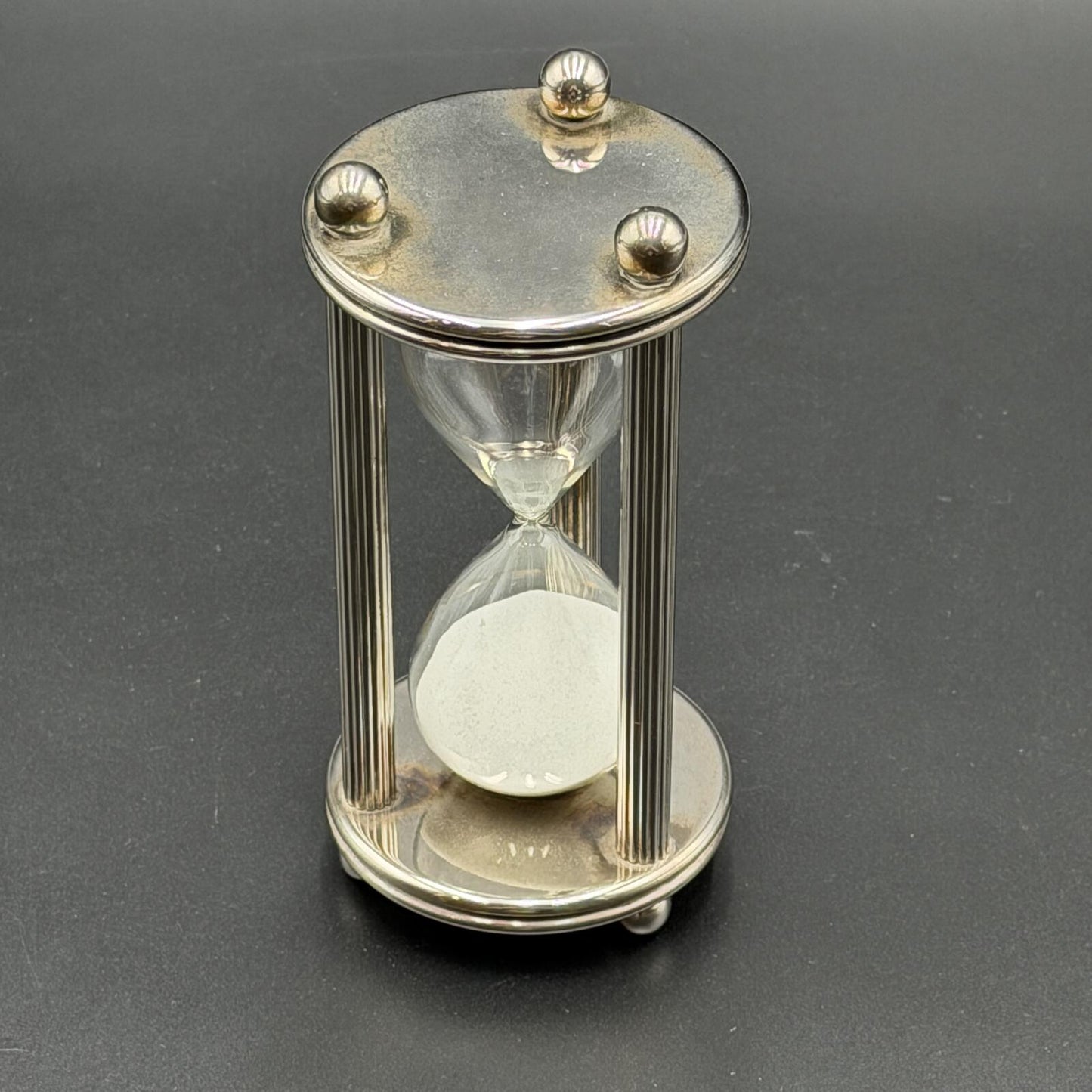 Vintage Silver-Plated Hourglass/Sand Timer