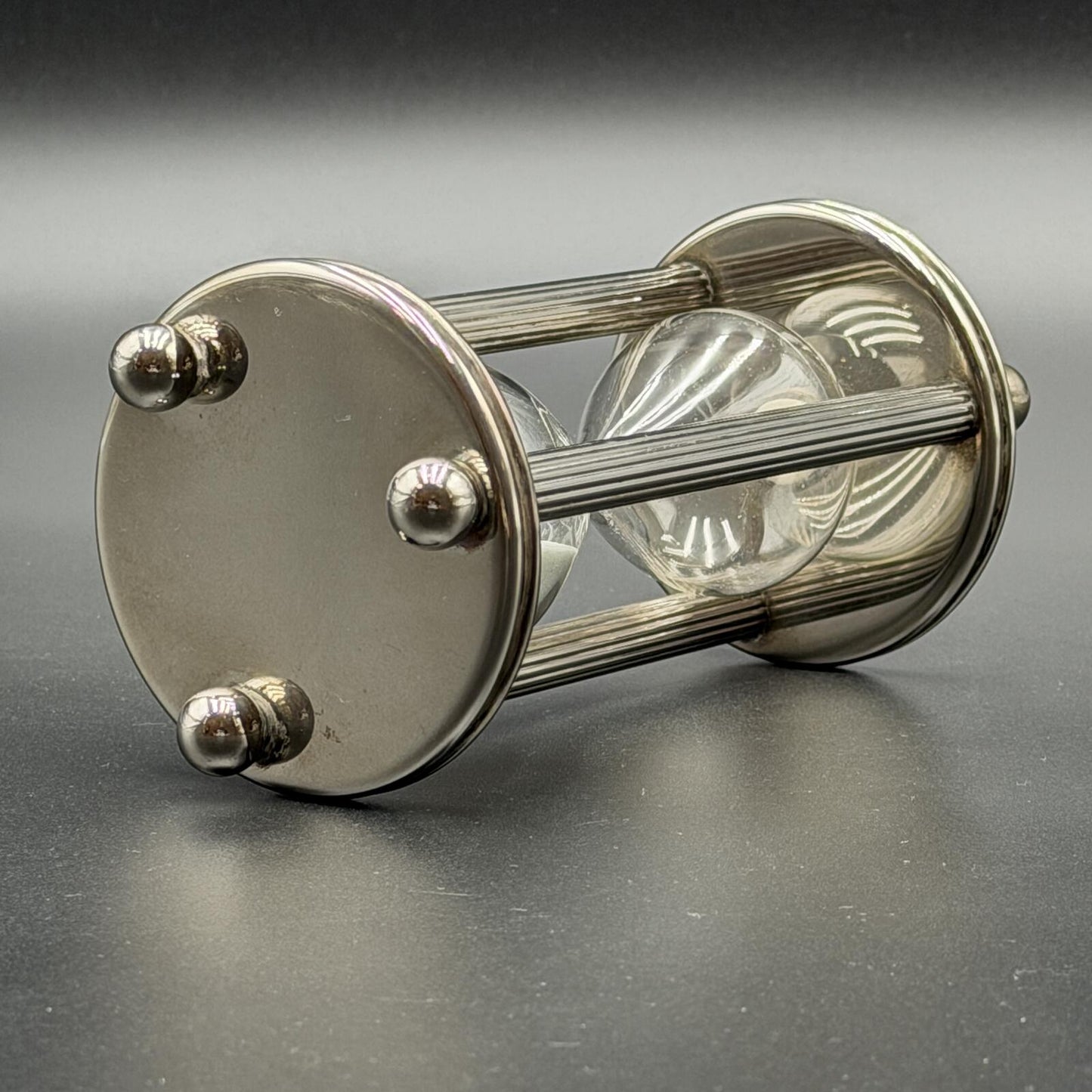 Vintage Silver-Plated Hourglass/Sand Timer