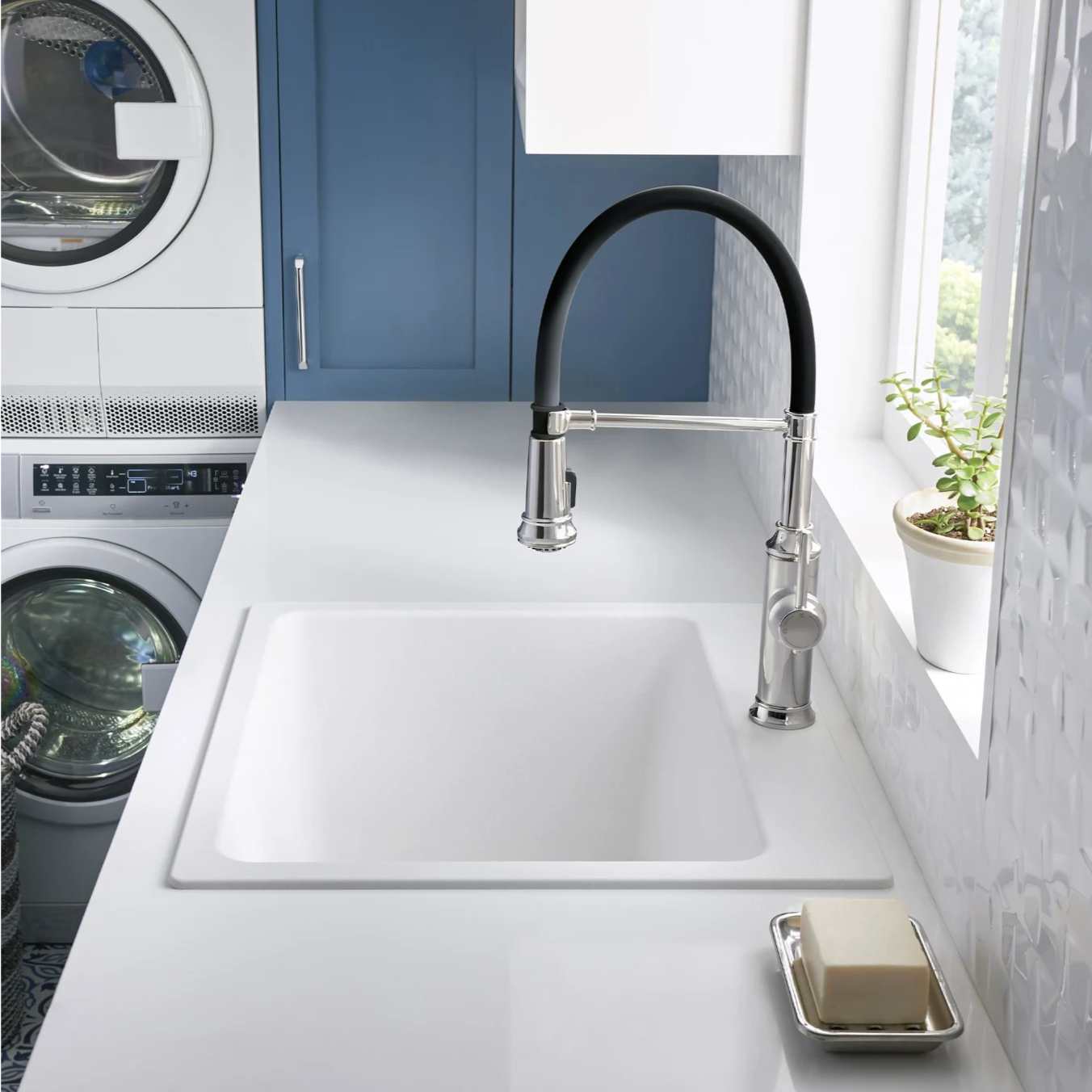Blanco Liven 25" Dual Mount Single Basin SILGRANIT Laundry Sink