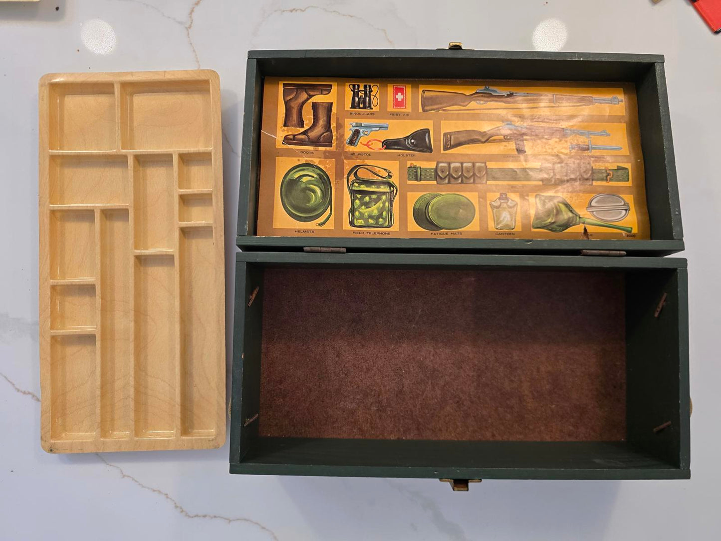 Vintage G.I. Joe Footlocker w/ Tray and Equipment Sheet