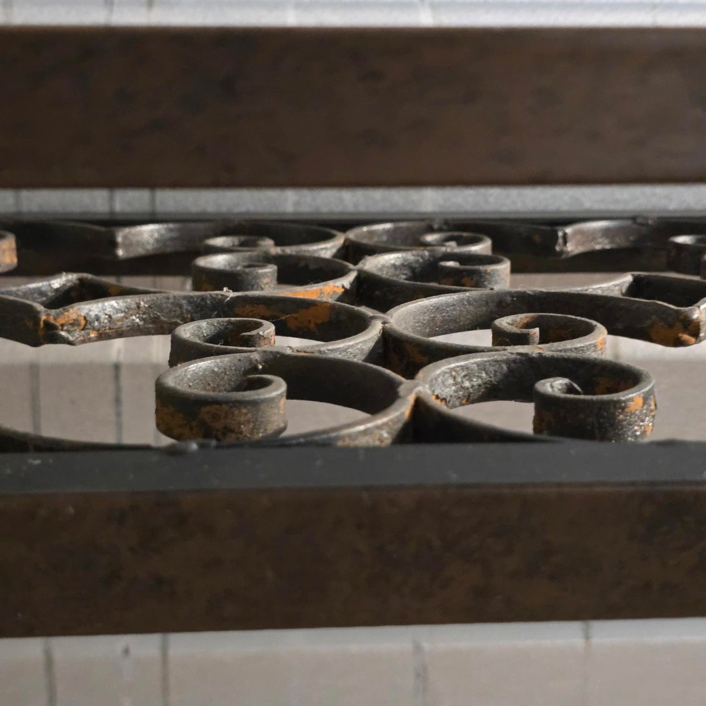 Spanish Revival Wrought Iron Glass-Top Console Table