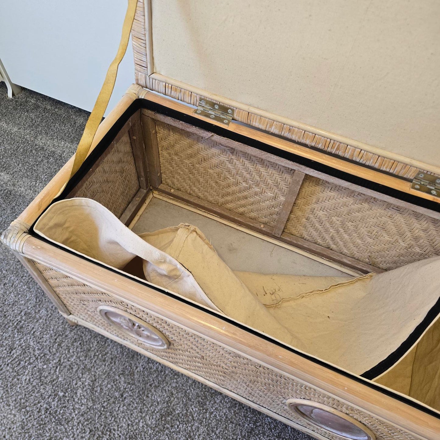 Vintage Rattan Sun and Moon Chest