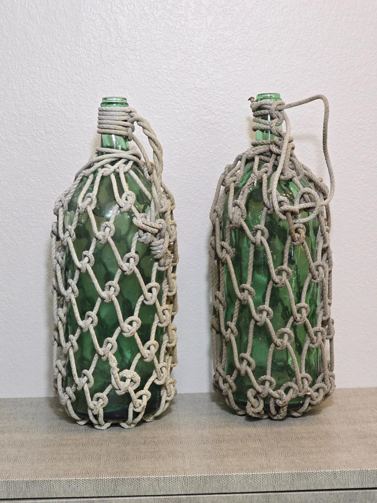 Vintage/Antique Rope-Wrapped Ship Bottles