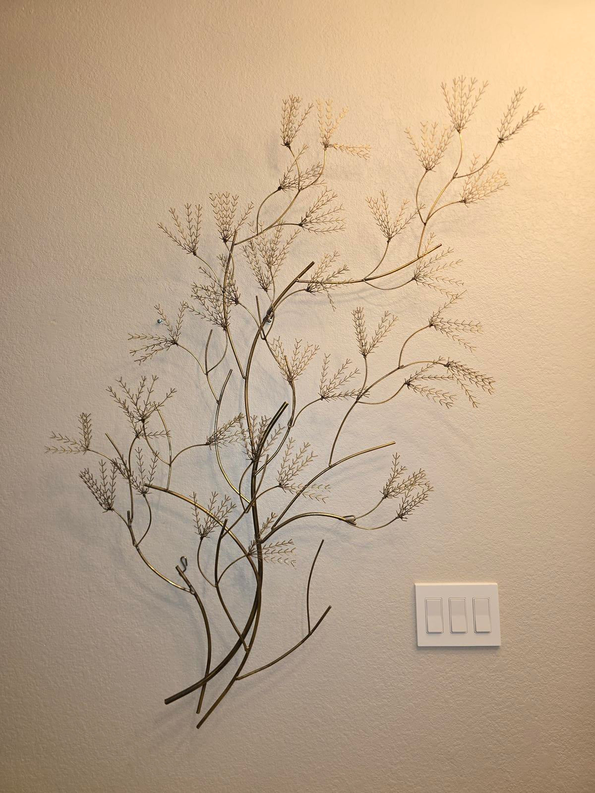 Vintage MCM Curtis Jere Floral Wall Sculpture