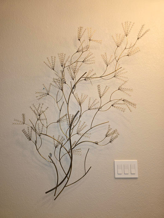 Vintage MCM Curtis Jere Floral Wall Sculpture