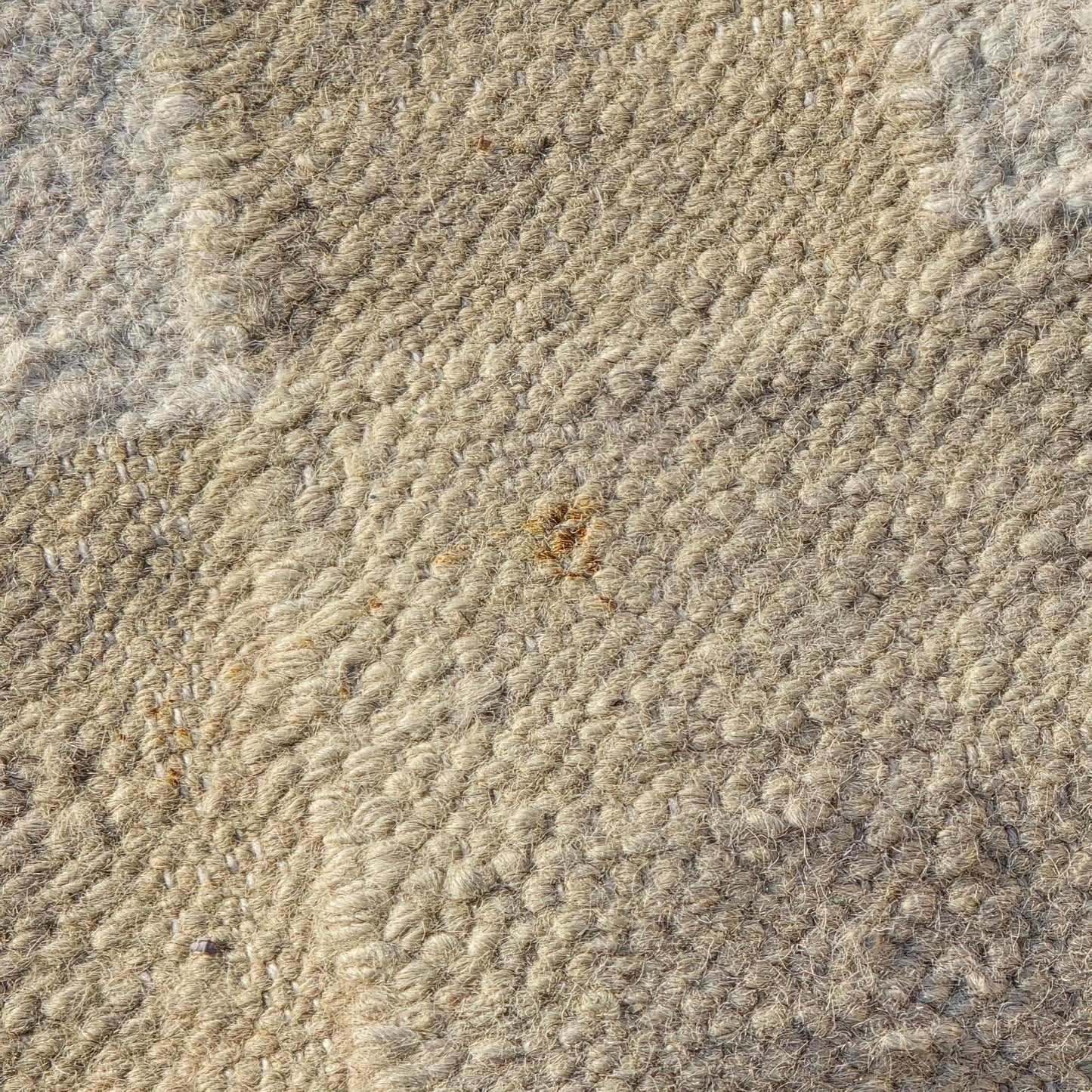 Large Indian Dhurri Geometric Rug -Cream and Tan