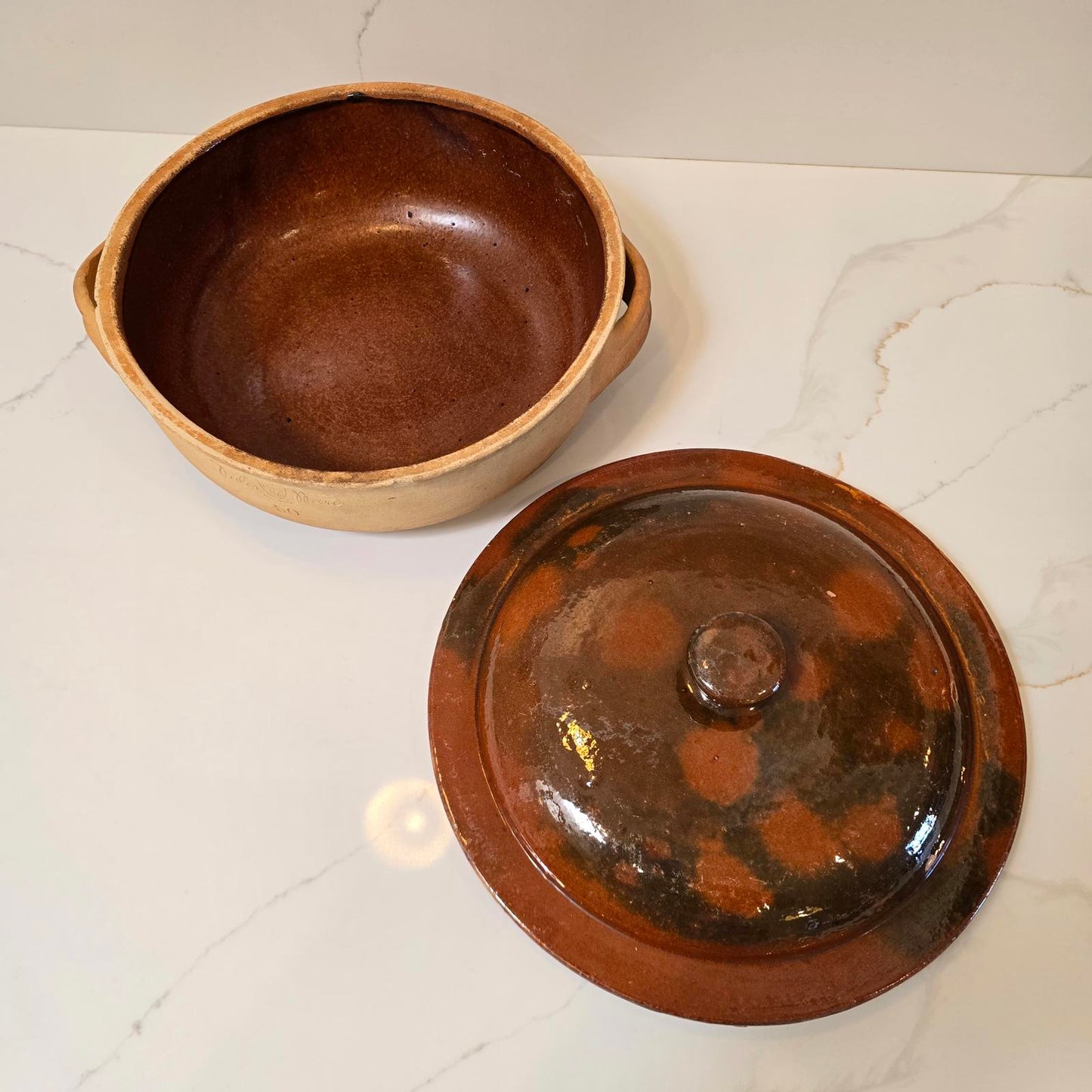 Vintage Vallauris Terracotta Daubiere/Lidded Casserole -Made in France