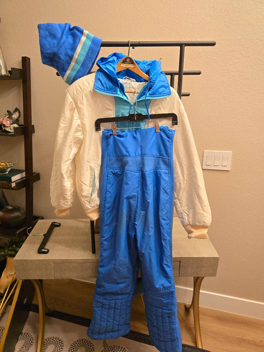 Ellesse Vintage Blue/White Designer Women's Ski Set