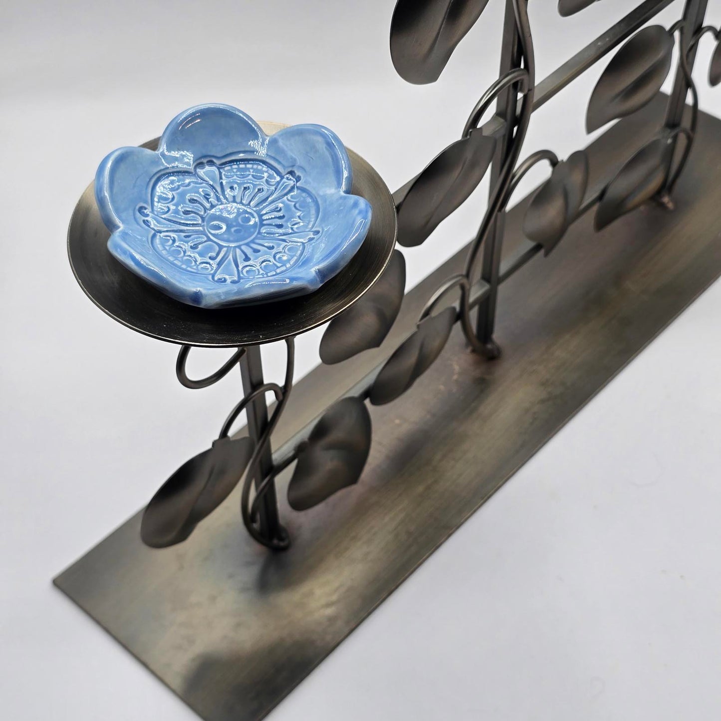 Decorative Floral Bronze 3-Tier Candle Holder