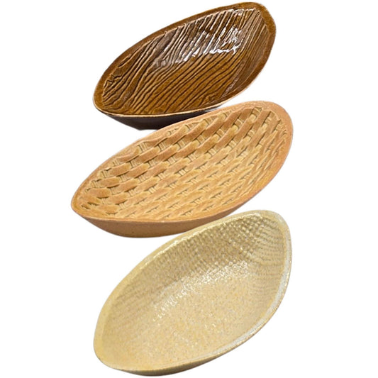 Handcrafted Studio Pottery Basket Weave Pattern - Set Of 3 Au Gratin Dishes