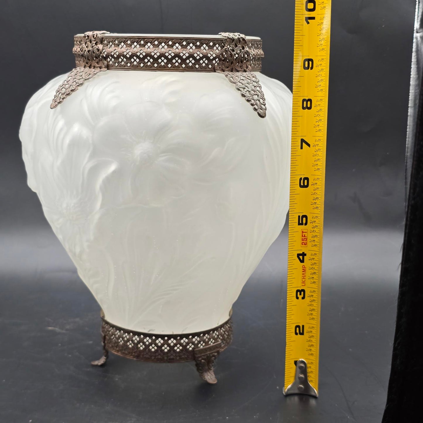 Vintage Phoenix Consolidated Glass "Poppy" Vase with Ormolu Detail