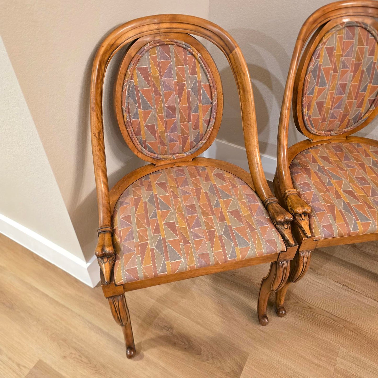 Antique 1920's French Art Deco Goosehead Dining Chairs