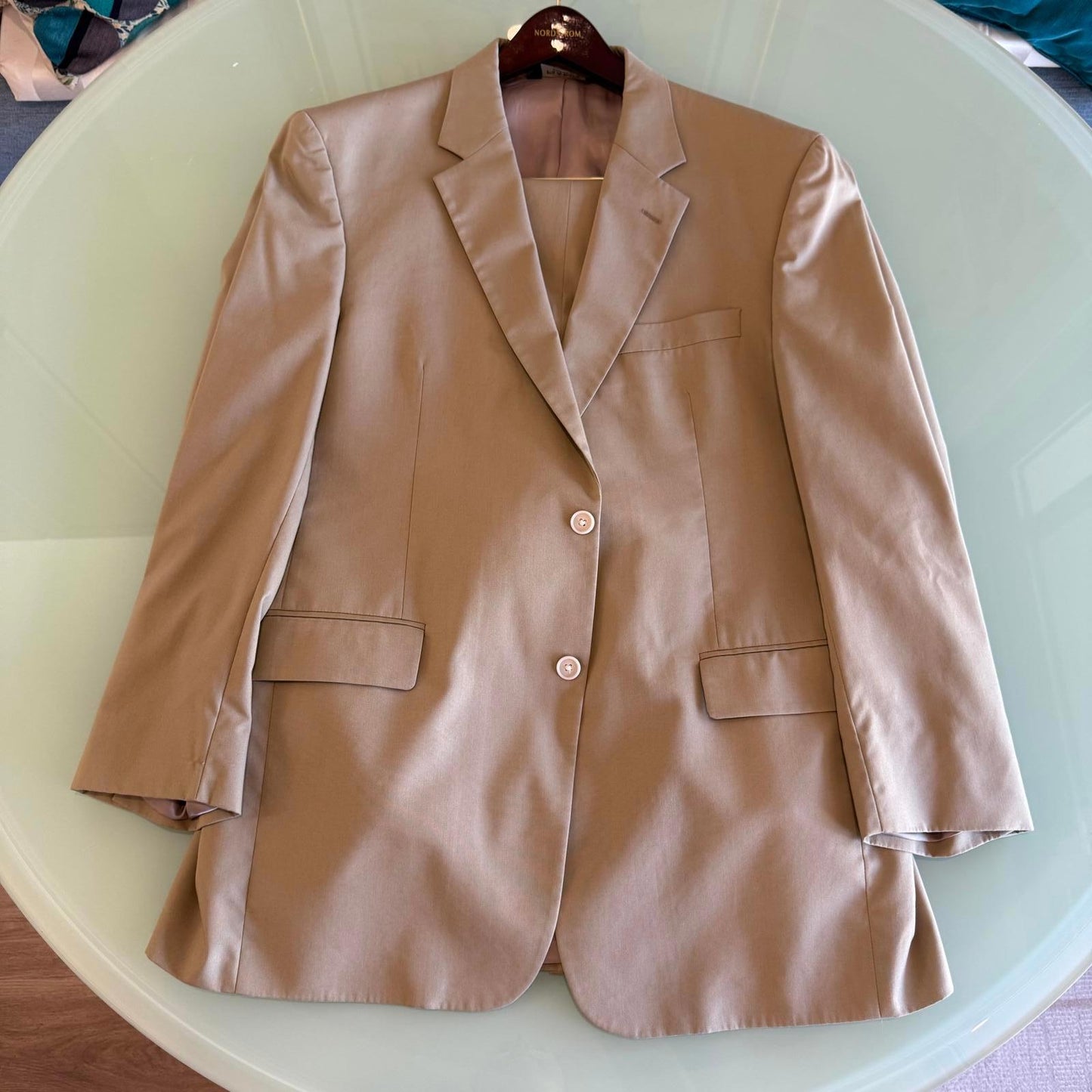 Jos. A. Bank Khaki Suit 44L Coat. 39L Pants