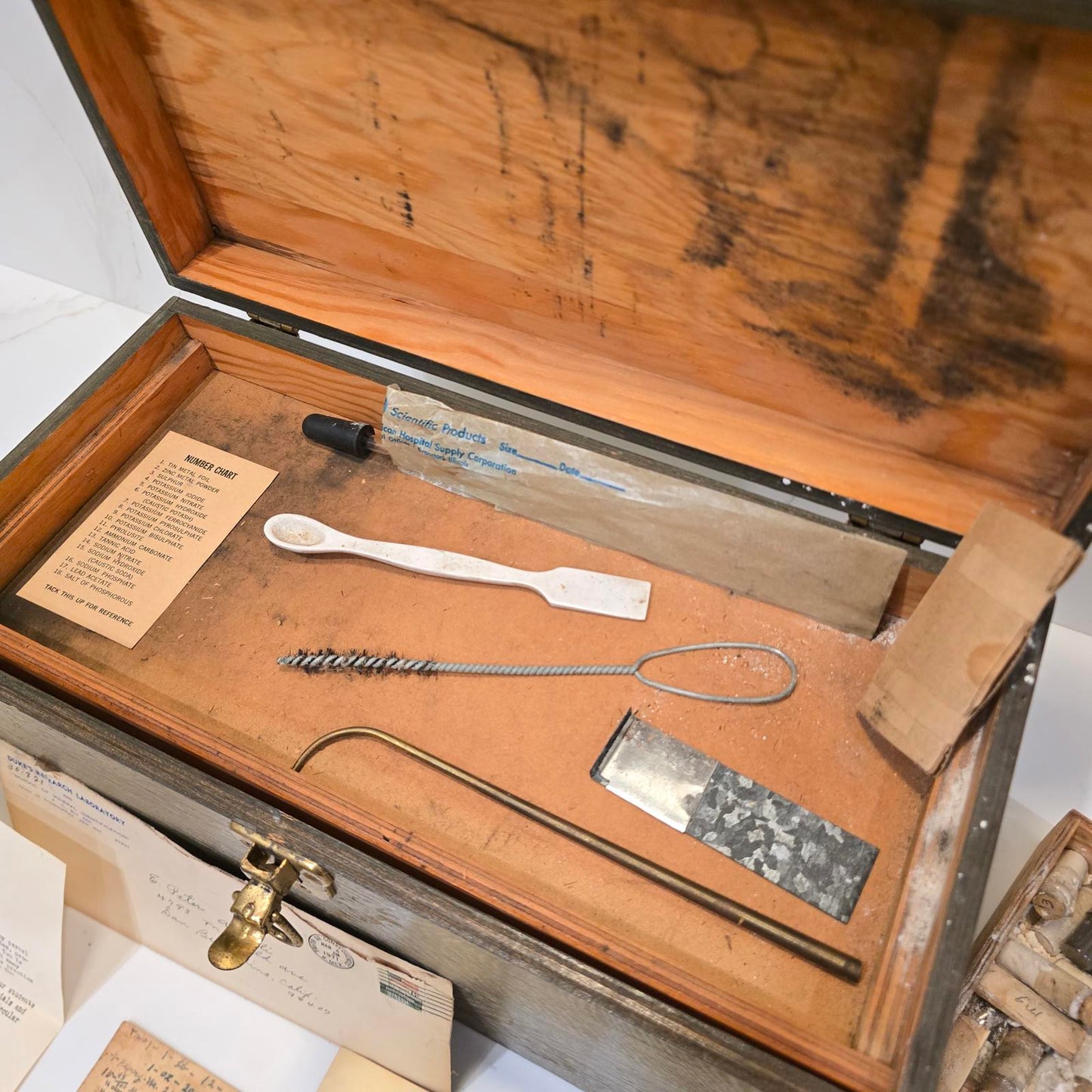 Vintage Apothecary/Geological Testing Set with Bottles, Instruments, and Chemicals