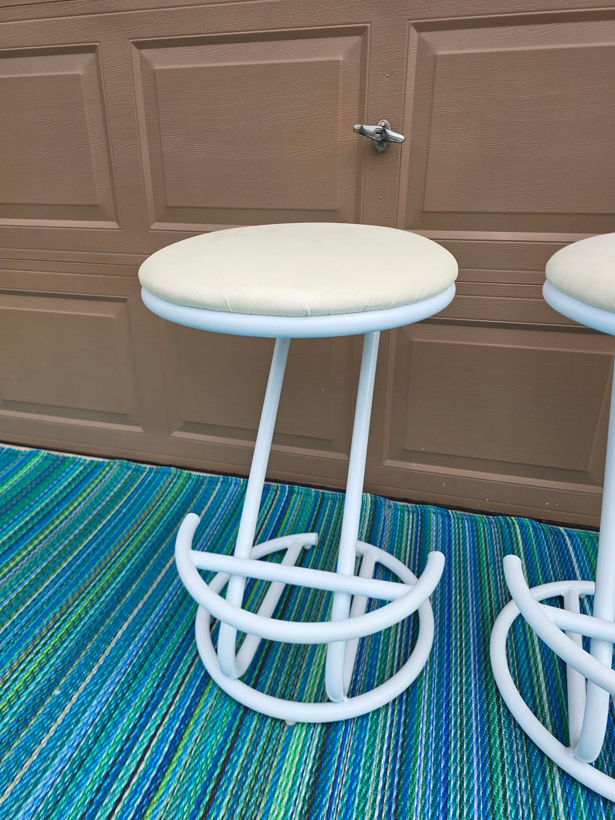 Pair of MCM/ Post Modern Backless Counter/Barstools