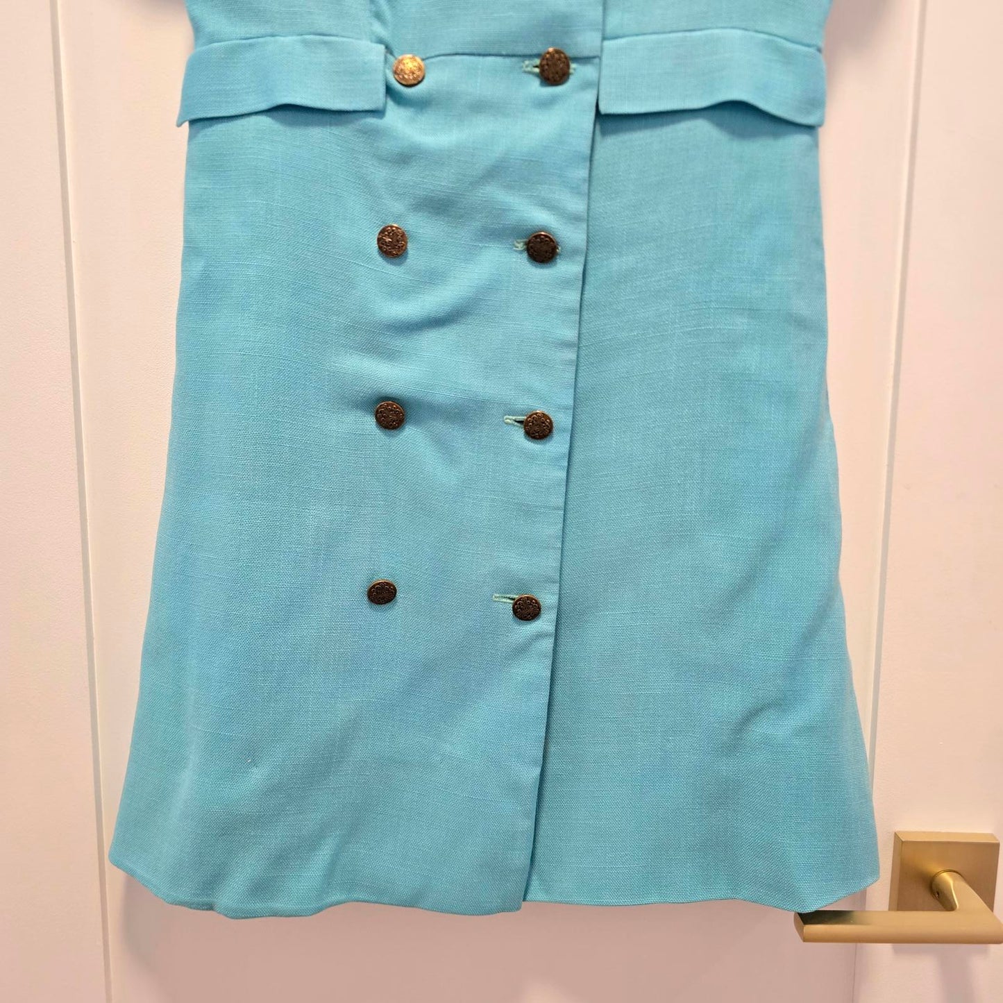 Vintage Hand-Sewn Women's Blue Dress