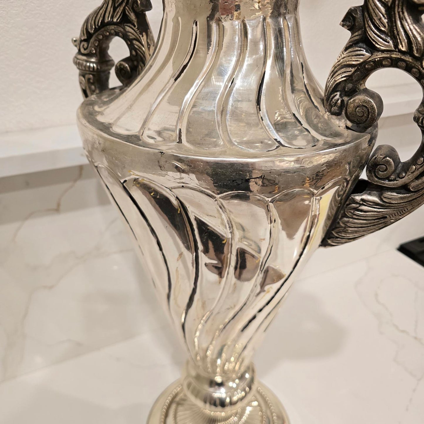 Elegant French-Style Silver-Plated Vase