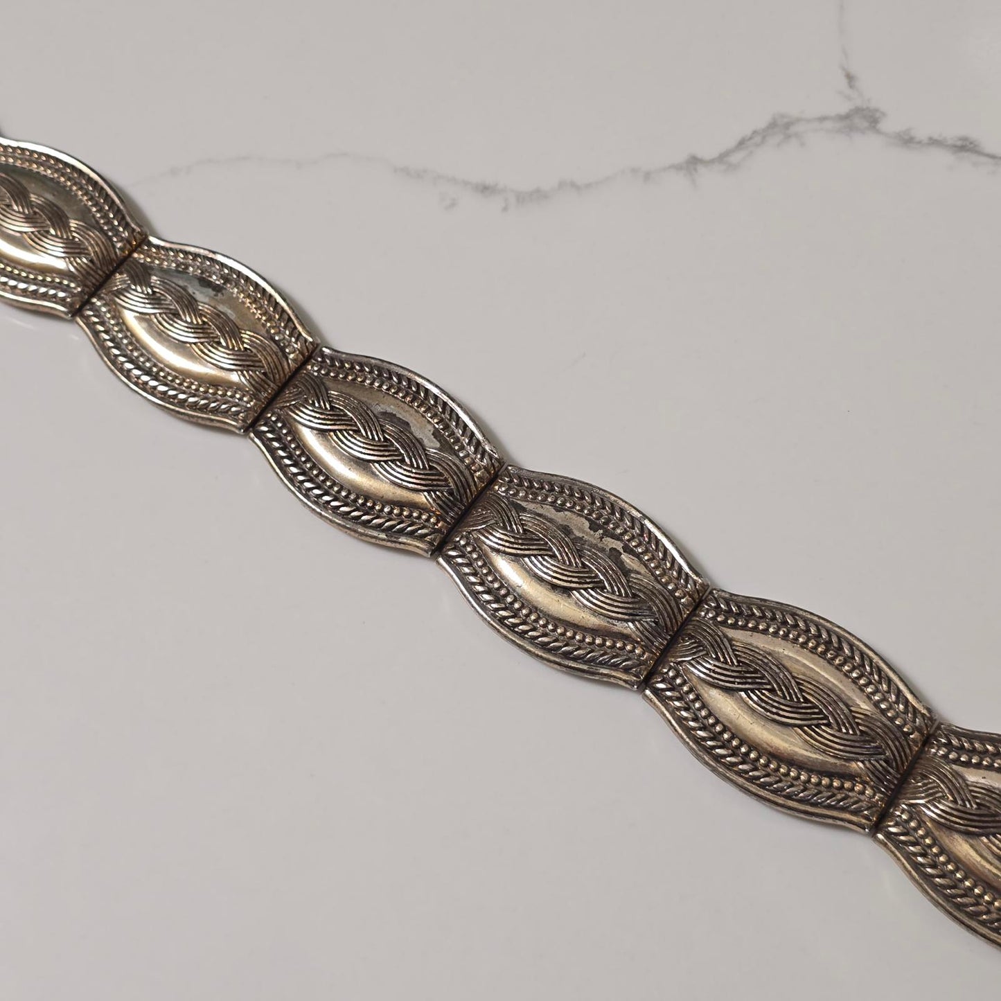 Vintage Brighton Western Silver-plated Conch and Leather Belt