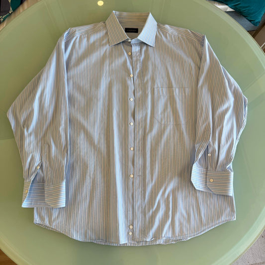 Canali Blue Striped Men's Dress Shirt